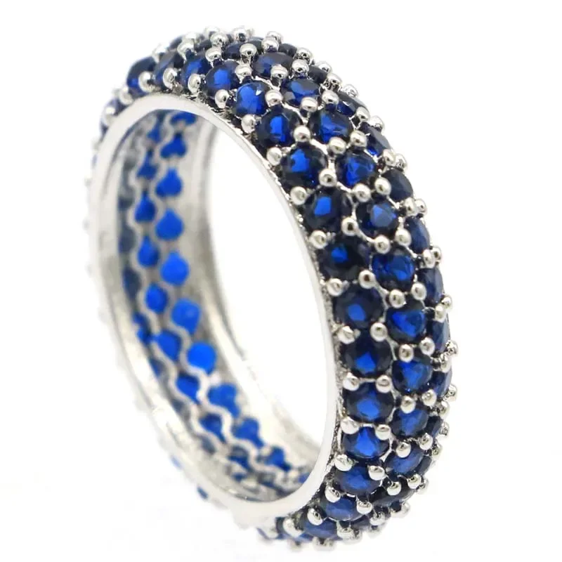 4g Customized 925 SOLID STERLING SILVER  Rings Tanzanite Orange Spessartine Kunzite Blue Turquoise Black White Sapphire Sz 6-11