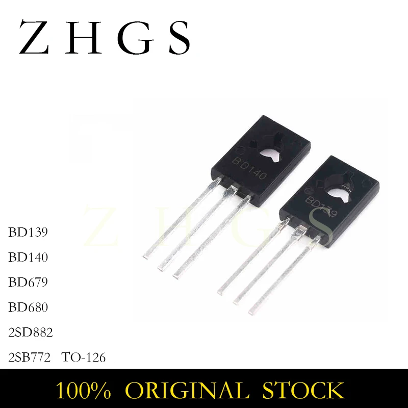 10PCS BD139 BD140 BD679 BD680 2SD882 2SB772 TO-126 5 pairs BD139+BD140 BD679+BD680 2SD882+2SB772 NEW STOCK