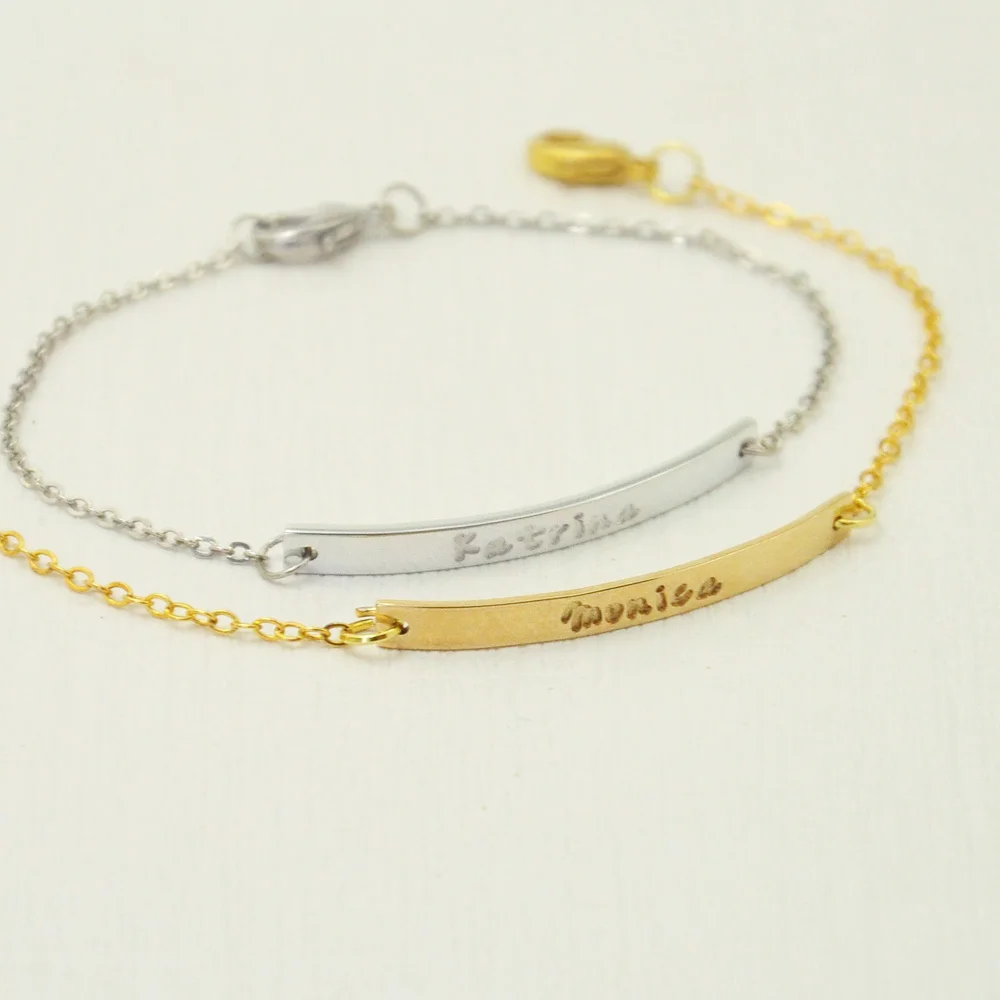 Personalized Name Bar Nameplate Bracelet Custom Name Bracelet Gift For