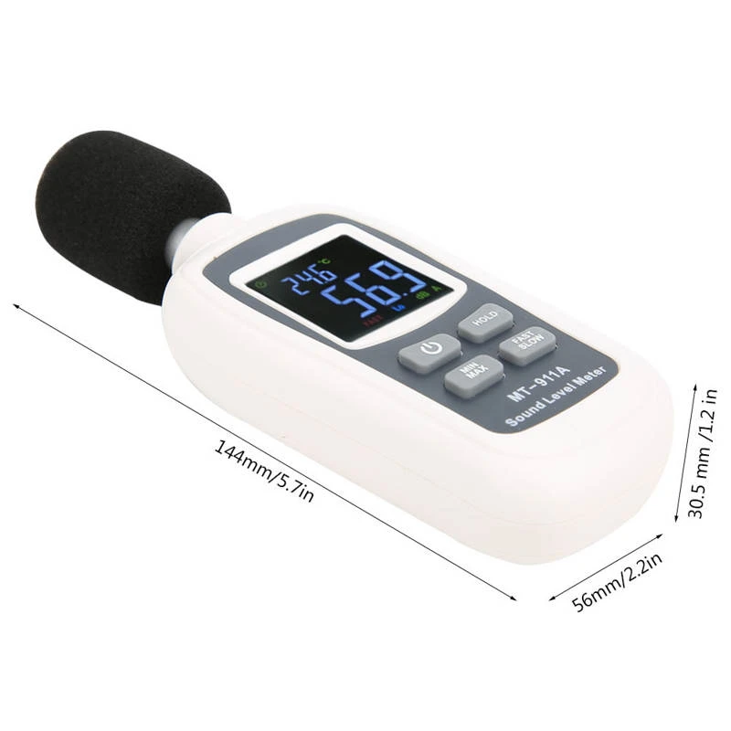 MT-911A 35~135dB Sound Level Meter Digital Voice Tester Noise Decibel Monitor db Meter Color LCD Display With Backlight High precision Multi-function MT-911A 35~135dB Sound Level Meter Digital Voice Tester Noise Decibel Monitor db Meter Color LCD Display With Backlight High precision Multi-function