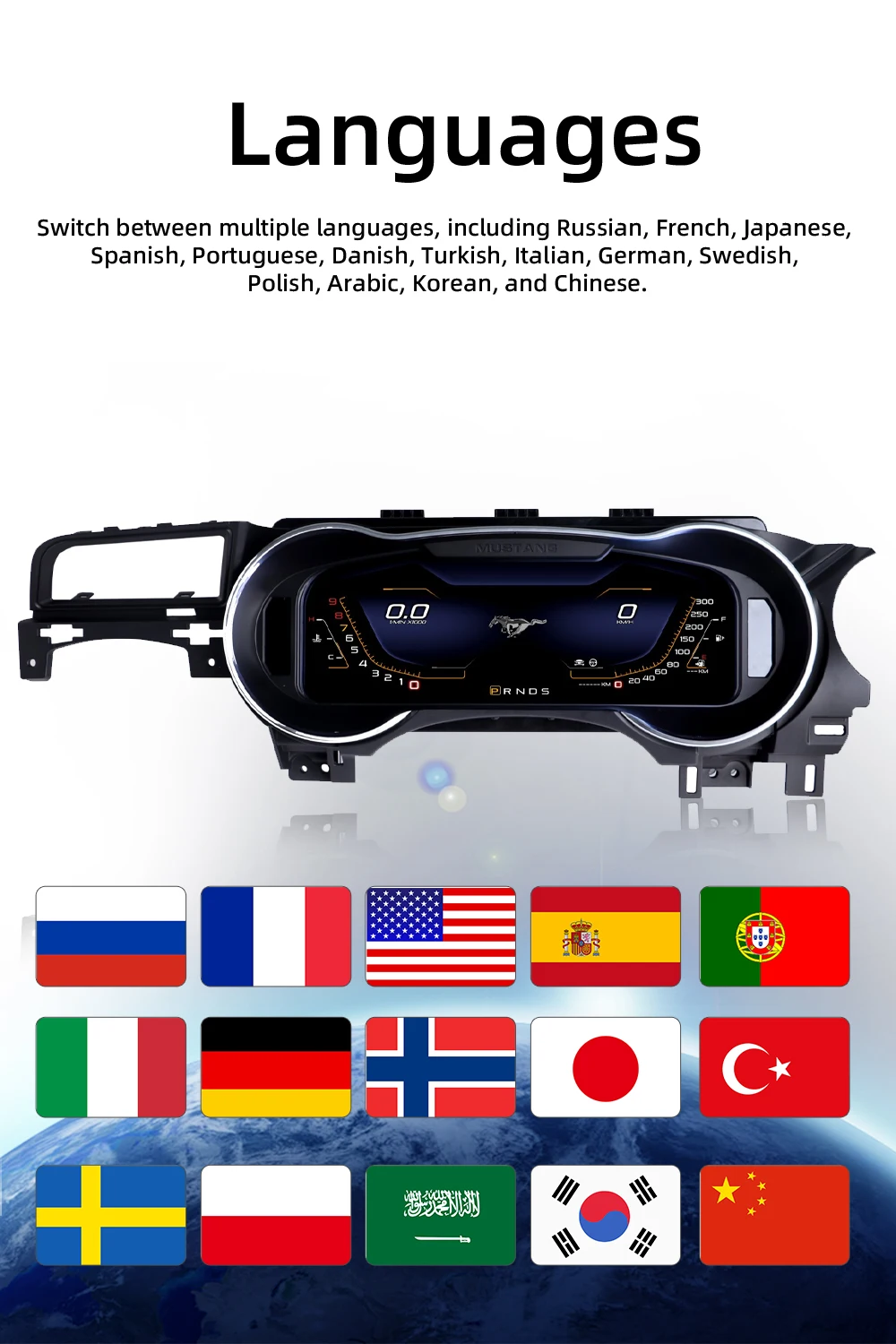 Digital Cluster Dashboard For Ford Mustang 2015-2021 Dashboard speedometer Suppo