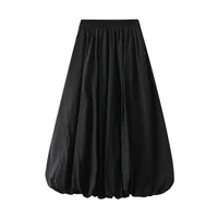 Summer New High Waist Slim Flower Bun Skirts Female Lantern Loose Skirt Korean Fashion Midi Long A- Line Skirt Elegant for Women - Image 5