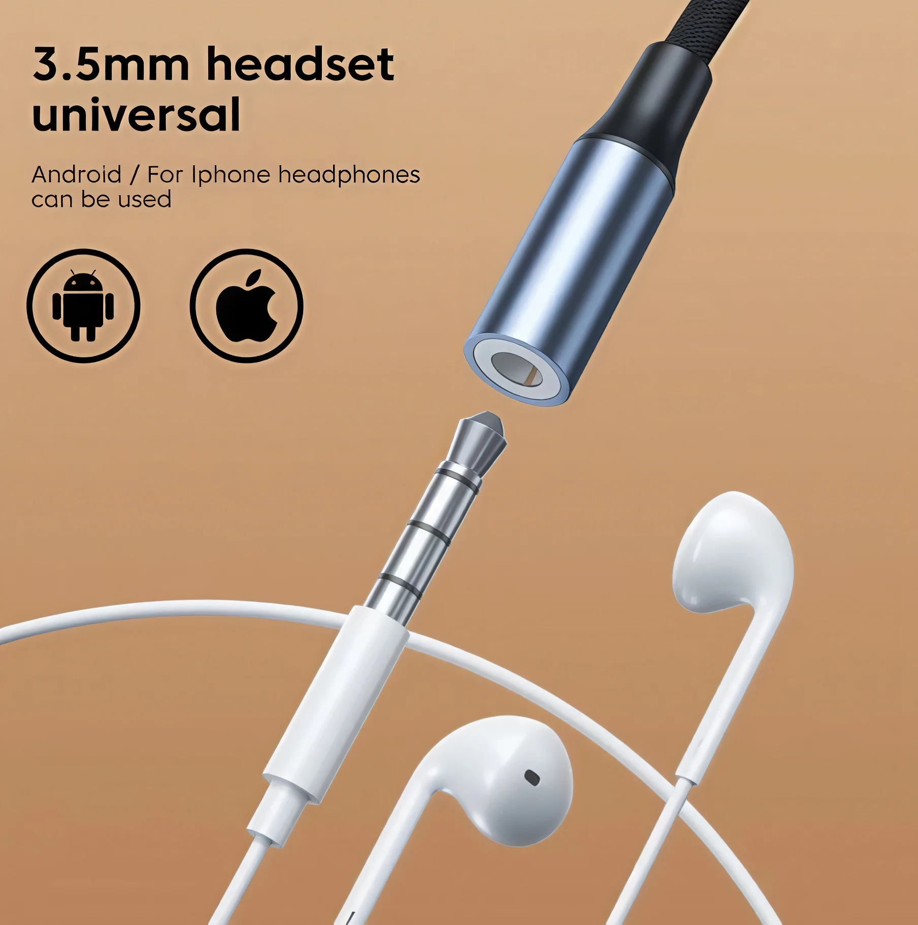 USB 타입 C - 3.5mm 잭 이어폰 어댑터 USB-C 3.5mm 오디오 케이블