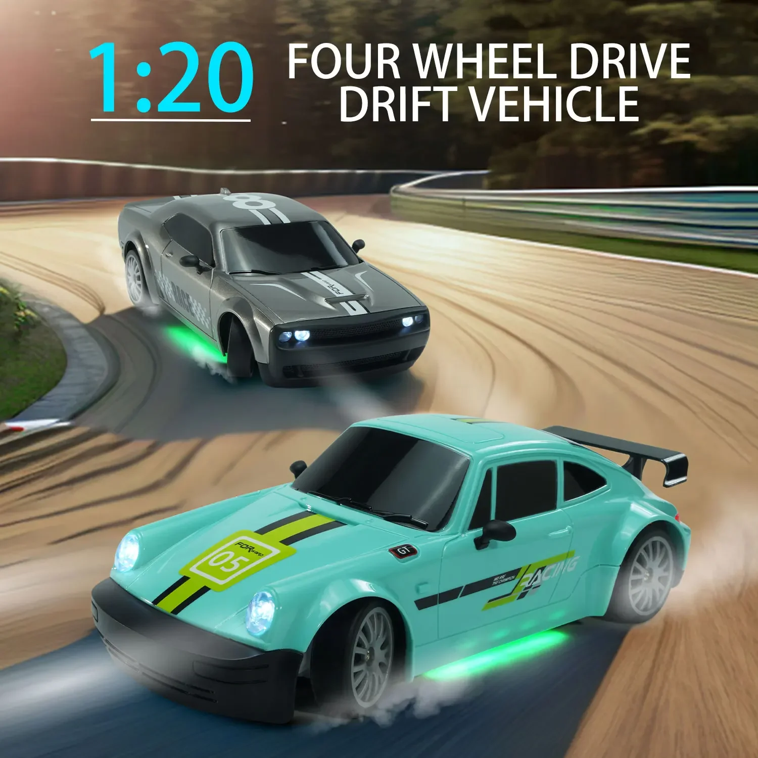 1/20 Rc Racing Car4X4 High Speed Rc Cars 20Km/h Remote Control 4Wd Sports Car Drift Auto Electric Vehicle Toys for Boys Kid Gift 2