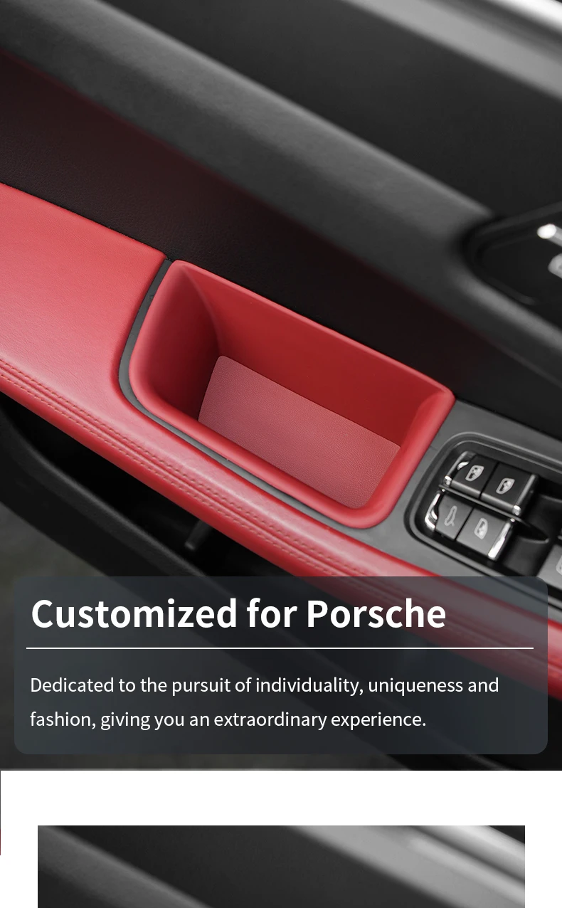 Für Porsche Macan 2014-2024 Auto Organizer Türgriff Lagerung Box Vorne Hinten Tür Armlehne Schutz Schlüssel Telefon Halter zubehör – Detail 1