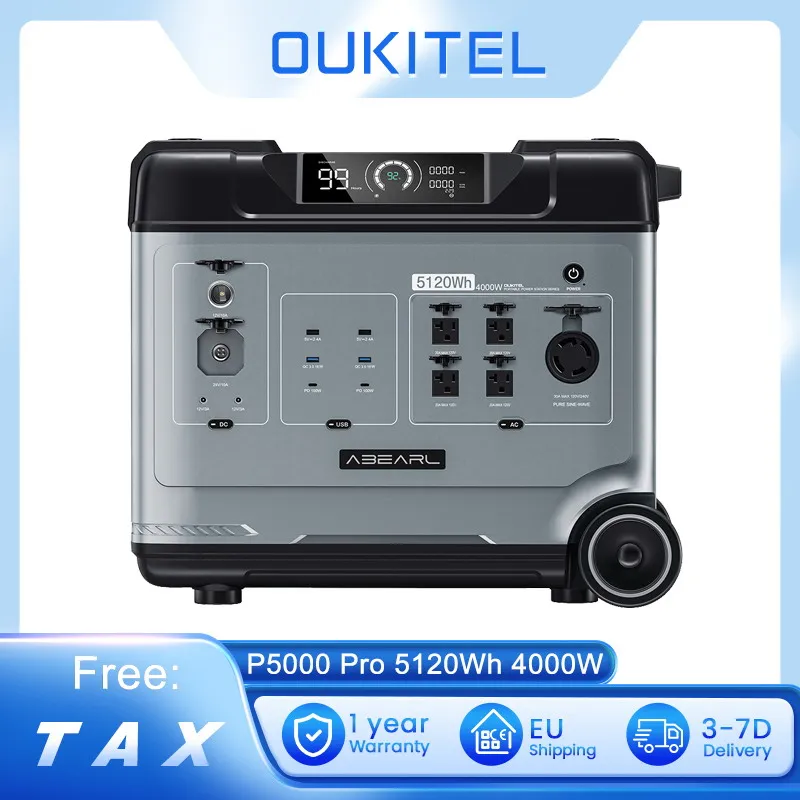 OUKITEL P5000 Pro Portable Power Station 5120Wh 4000W AC