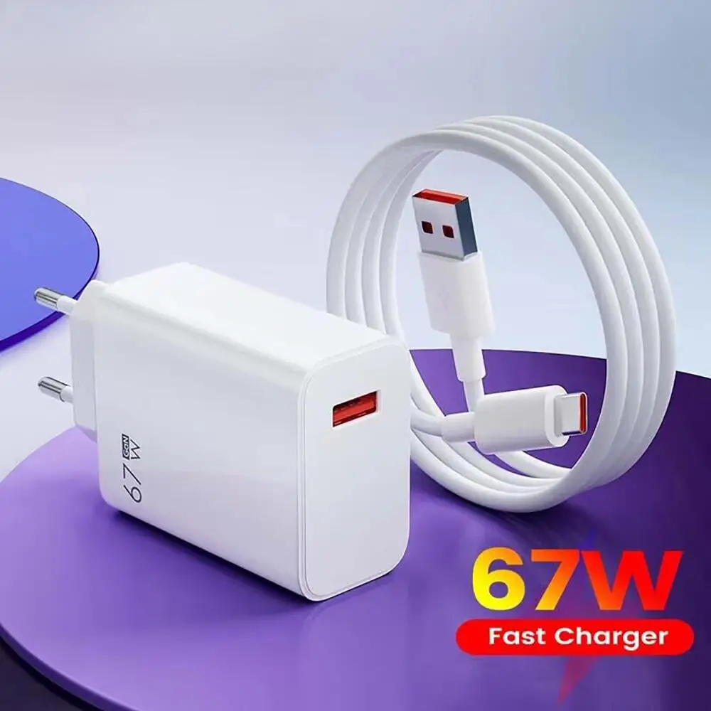 67W GaN USB Charger Fast Charging EU/US/UK Plug Wall Adapter For iPhone Samsung