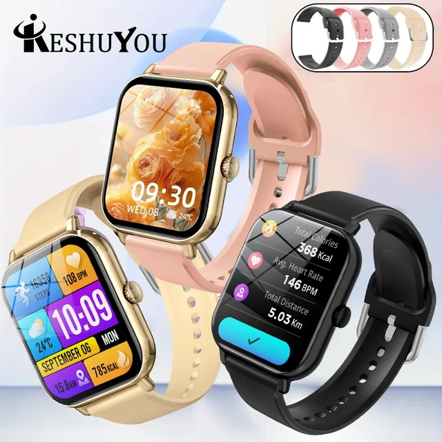 SMARTWATCH KESHUYOU - Tela TFT de 1,85 polegadas, Bluetooth, À prova d'água