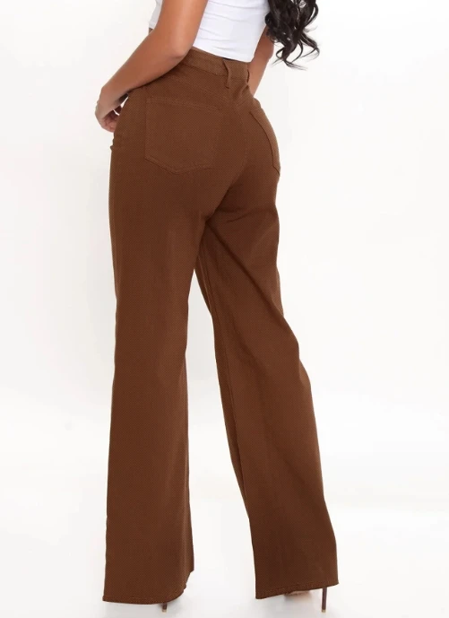 Brown Jeans Fashion Y2K Women High Waist Stretch Loose Straight Leg Female Trousers Streetwear Pants for Women Baggy Trouser