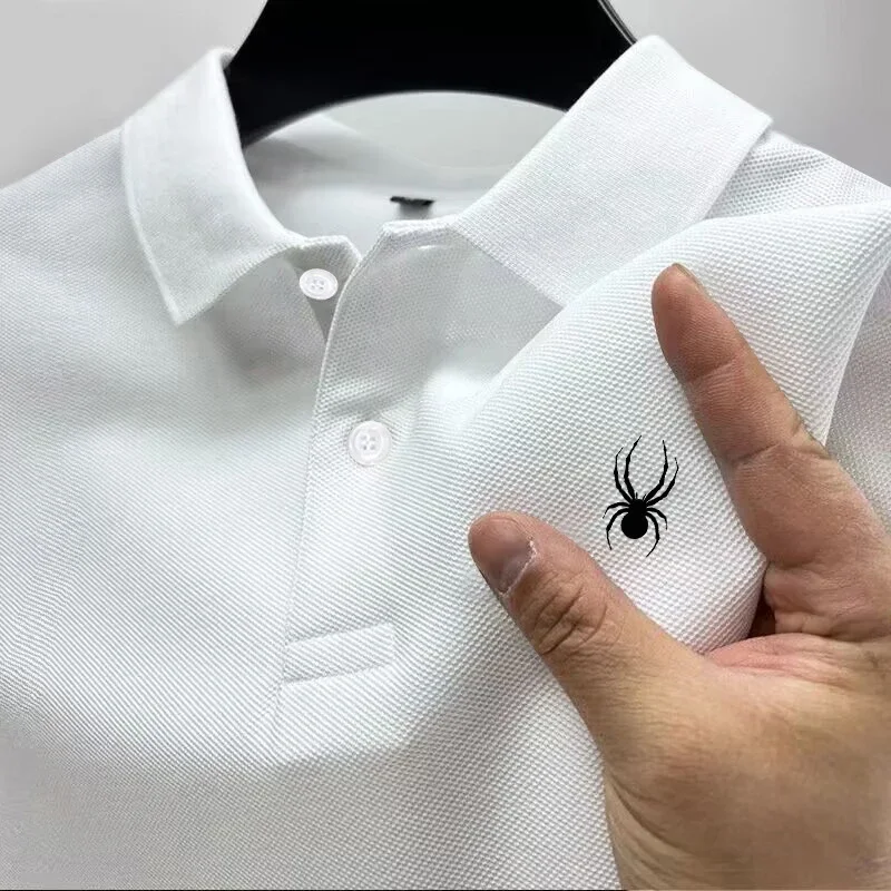 thumbnail image 1 of 2024 Camisa polo informal de manga corta de verano para hombre, camiseta de cuello roscado a la moda, camisa polo transpirable para hombre, ropa superior para hombre, 1 of 4