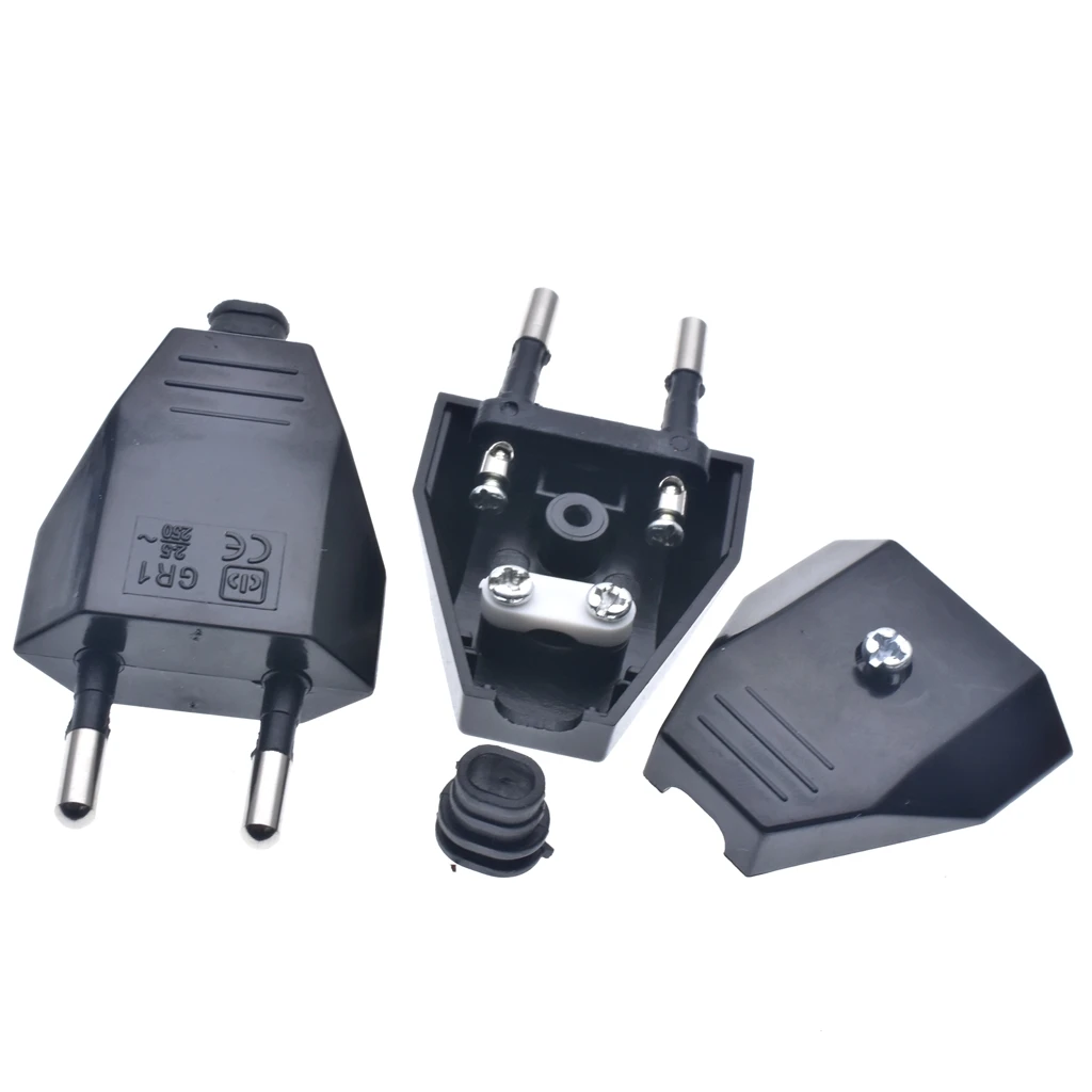 Rewirable European 2-Pin Wireless Male Plug, 250V 2.5A CE Certified