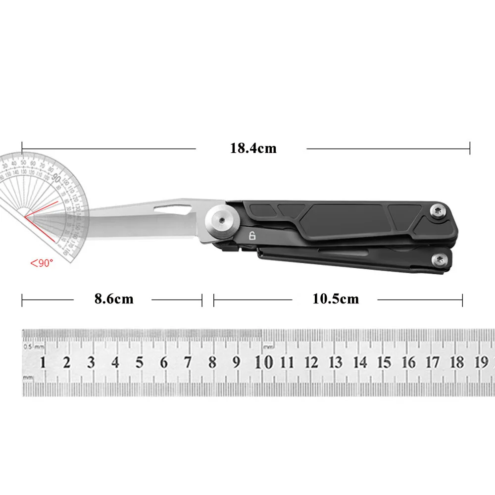 Navaja Supervivencia Multiusos, Multiherramienta de Supervivencia Militar  Profesional con Alicates Multiusos de Acero Inoxidable. Alicates con Set de  Destornilladores y Sierra Plegable (Negro) : : Bricolaje y  herramientas