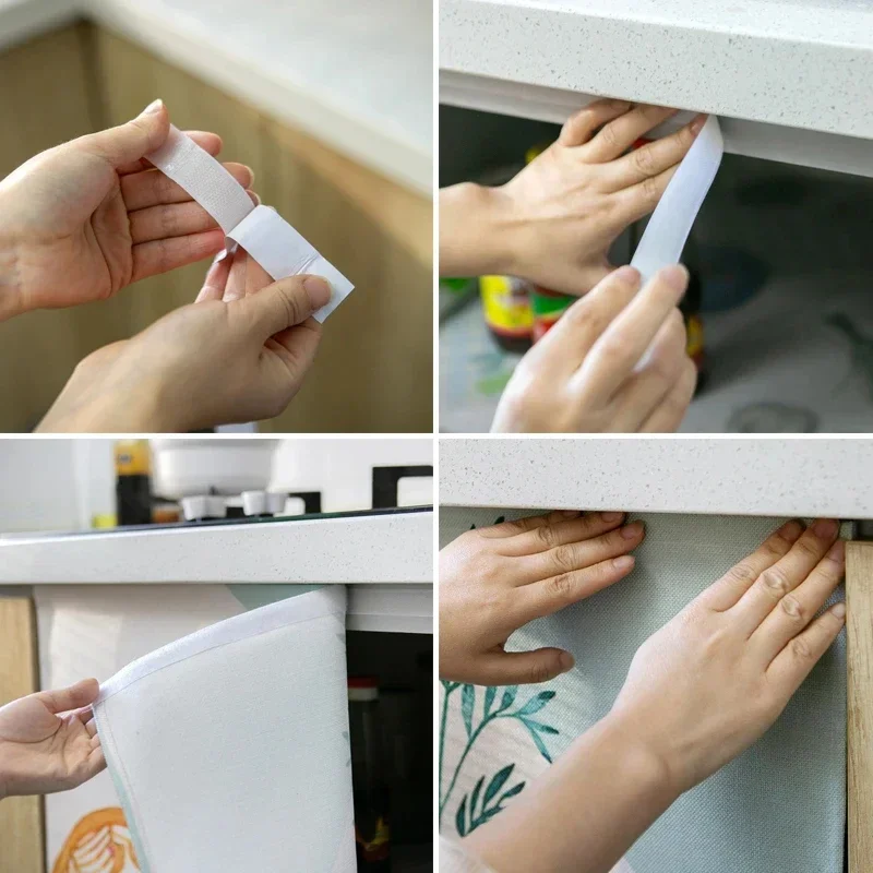 Animal Simple Self-Adhesive Cabinet Short Curtains Dustproof Half-curtain Kitchen Nordic Shelf Wardrobe Cover Curtain Home Decor 5