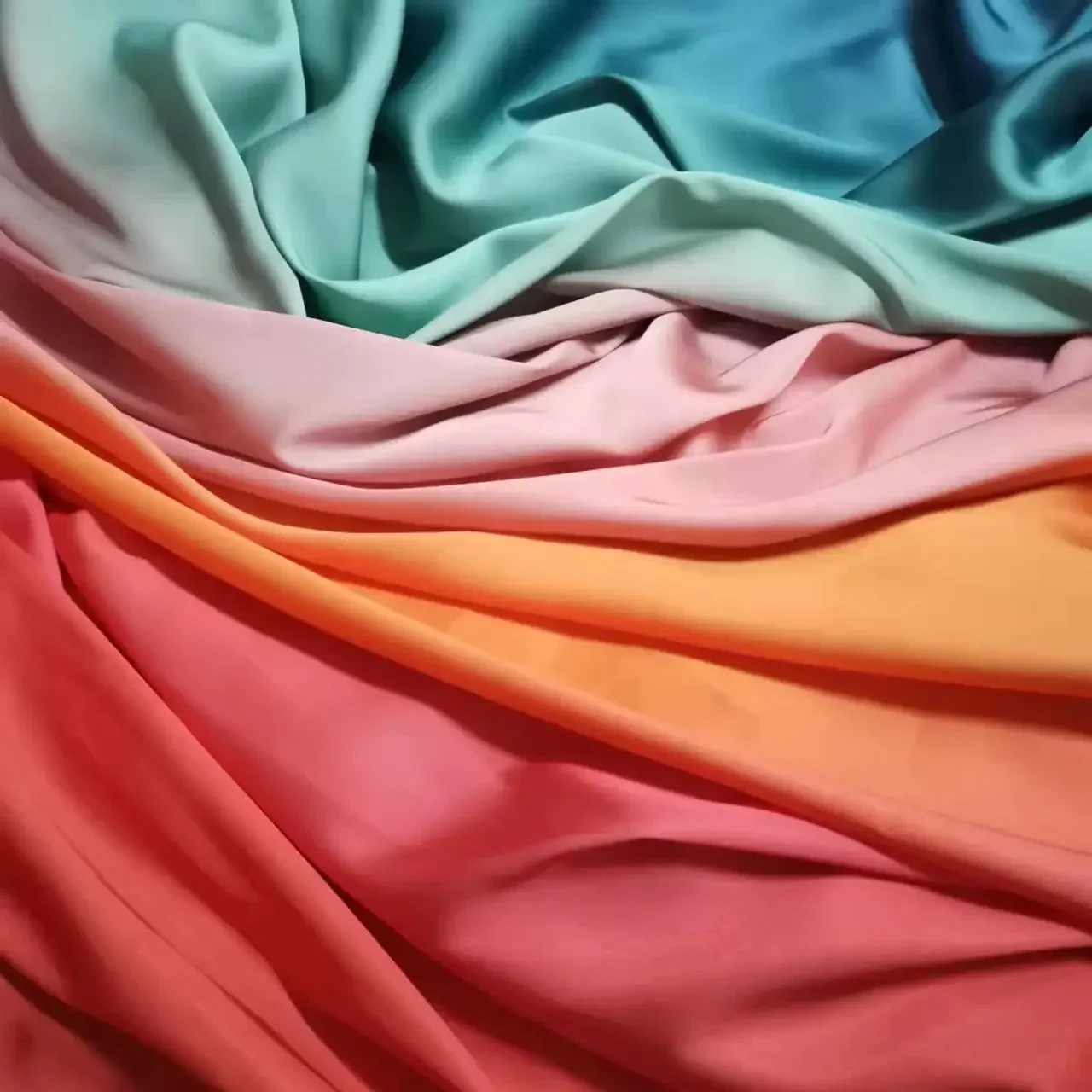 Ombre Soft Stretchy Glossy Chiffon Slippy Digital Print Shirt Dress