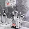 Punch-Free Toothpaste Holder Wall Mounted Makeup Brush Organizer Storage Rack Bathroom Storage Box Drain Box 3