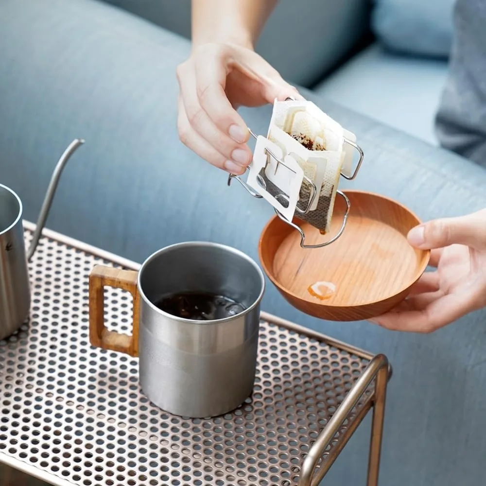 Coffee Drip Filter Bag Holder Reusable 304 Stainless Steel Japanese Filter Bag Holder Coffee Cup Drip Paper