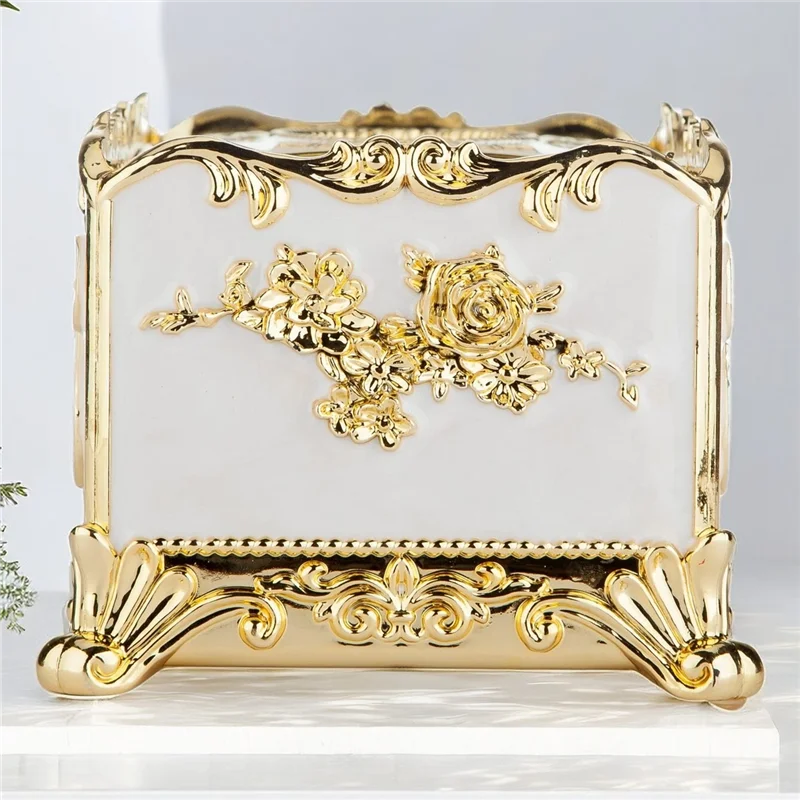 1Pcs Victorian Decor Facial Tissue Box Holder Cover Bathroom Office, Silver Plastic Tissue Holder 4