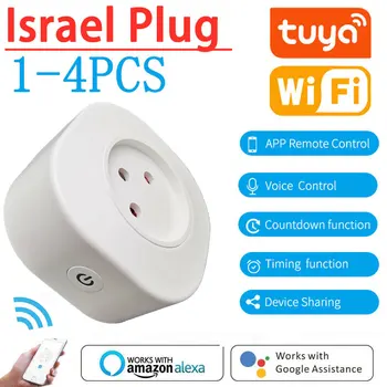 16A Israel Smart Wifi Power Plug Smart Wifi Wireless Socket Outlet Work with Alexa Google Home Assistant Tuya SmartLife APP