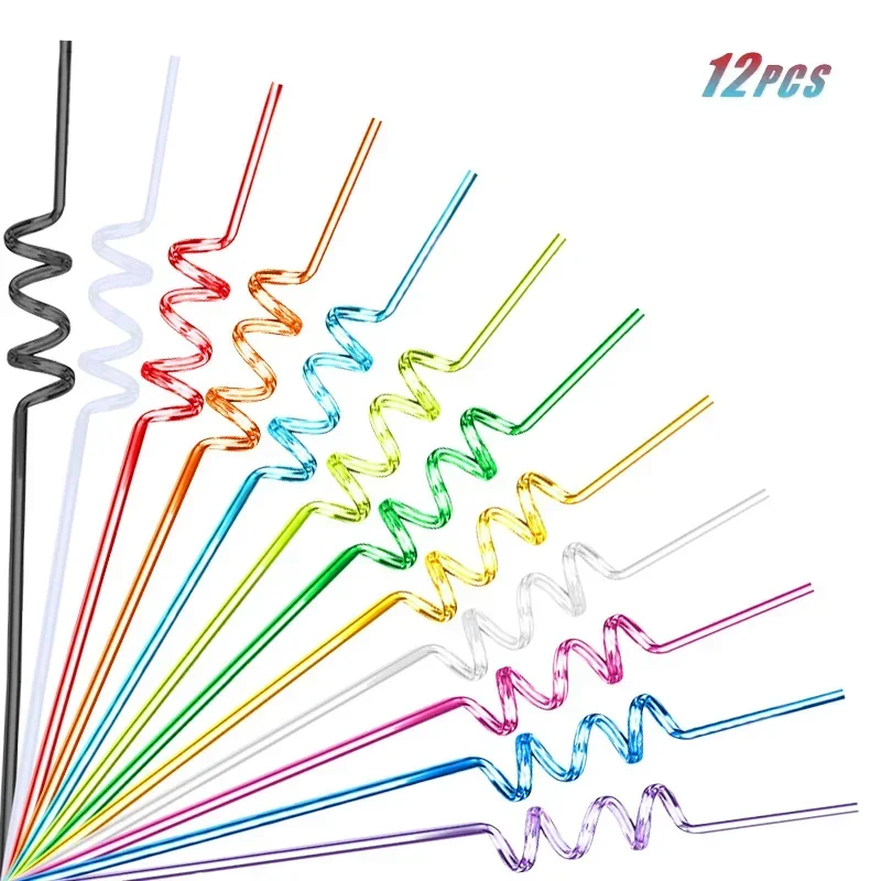 100 Pezzi Di Plastica Multicolore Extra Lungo Flessibile Bere Cannucce Cannucce Bevande - 5