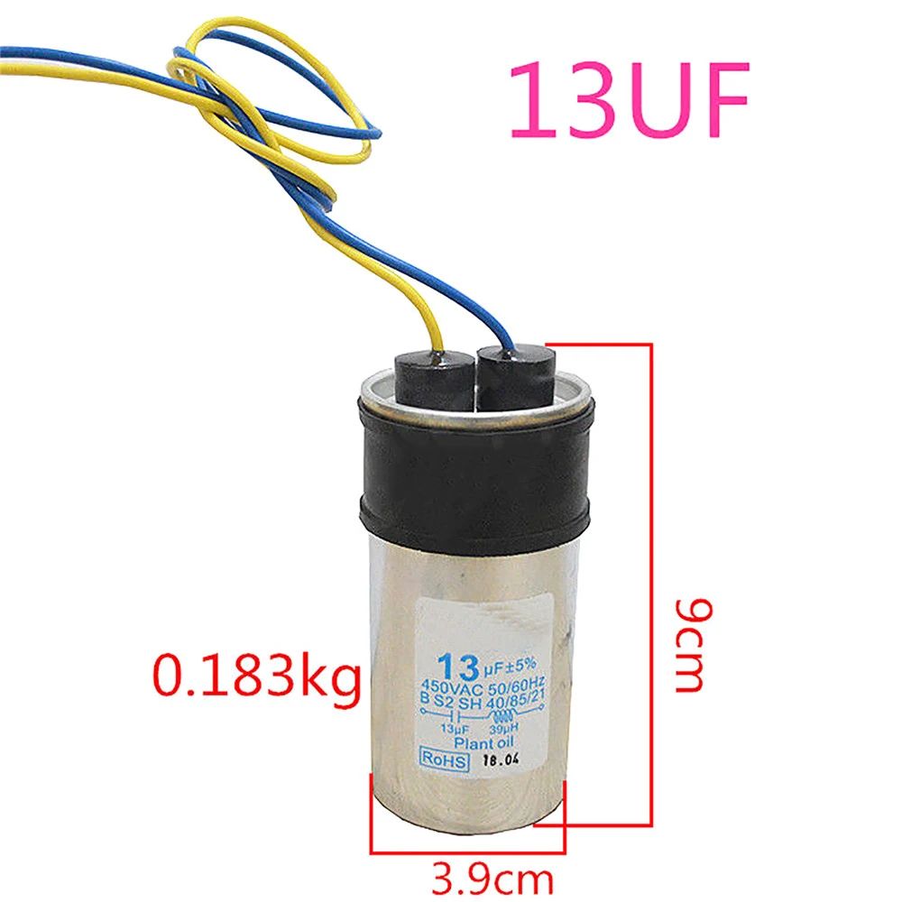 AC450V 50/60HZ 커패시터 10 미크로포맷 12 미크로포맷 13 미크로포맷 15 미크로포맷 스타터 커패시터 세탁기 수리 부품
