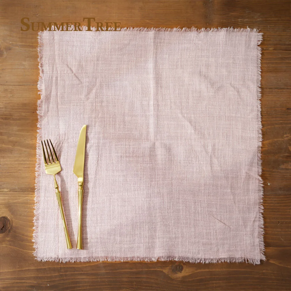20pcs Retro Napkins 42x42cm Rustic Table Decoration Cotton Gauze Hanky Tea Towel Dining Place Mats Wedding Restaurant Supplies