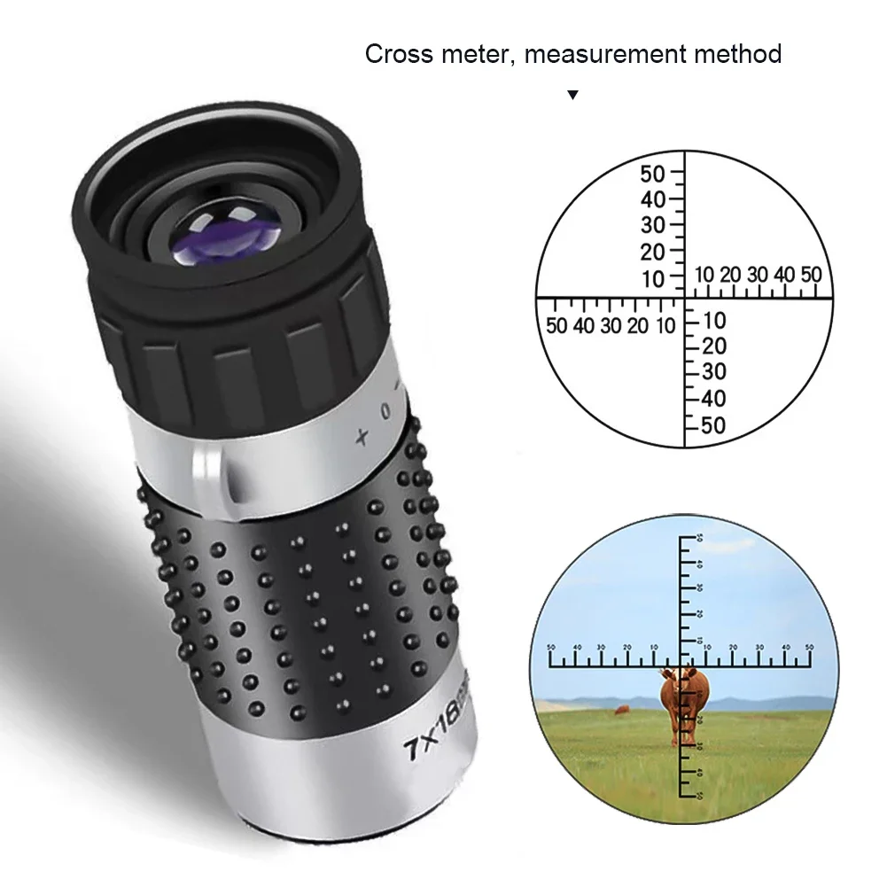 1Pc Mini Powerful Monocular Telescope 7x18 Zoom Binoculars Long Range Night Spyglass for Outdoor Camping Bird Watching Tools