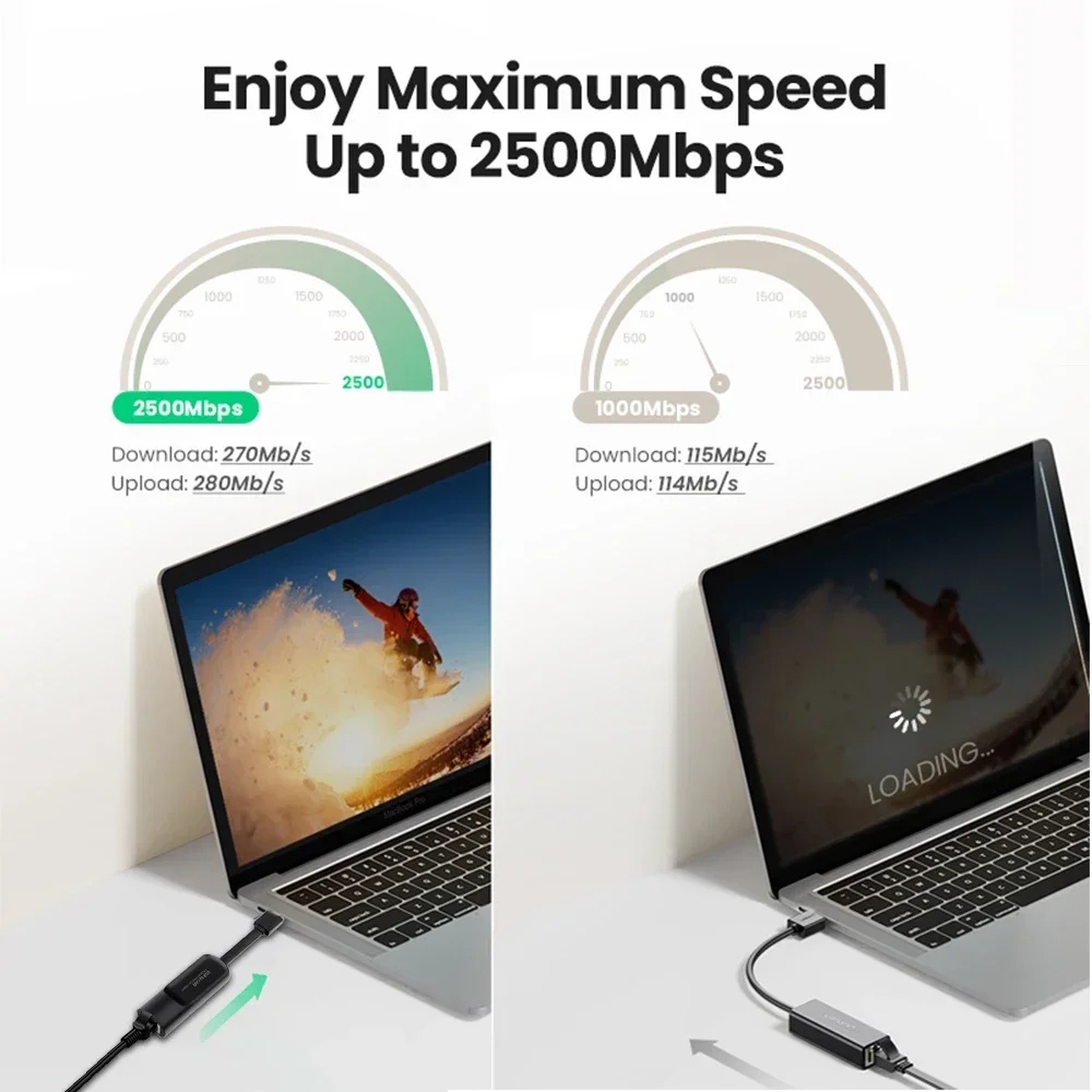 USB 유선 이더넷 어댑터 USB3.0 2500/1000Mbps USB 유형-RJ45 네트워크 카드 데스크탑 노트북 PC 액세서리용 인터넷 LAN