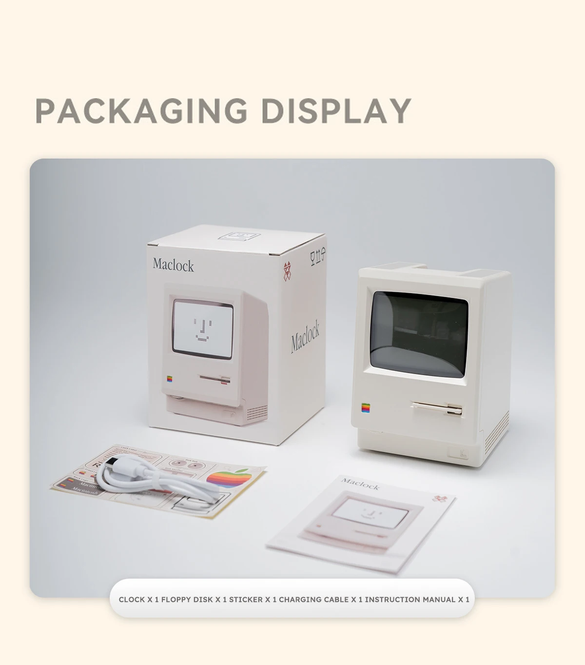 RayCue Maclock Retro Pixel Alarm Clock