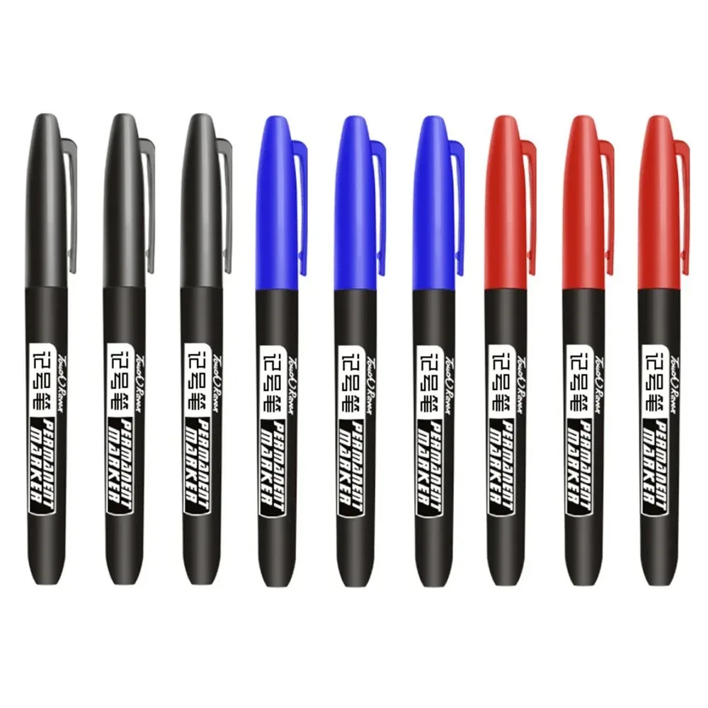 3 Pcs/Set Permanent Art Marker Pen Fine Point Waterproof Ink Thin Nib Crude Nib Black Blue Red Ink 1.0mm Fine Color Marker Pens