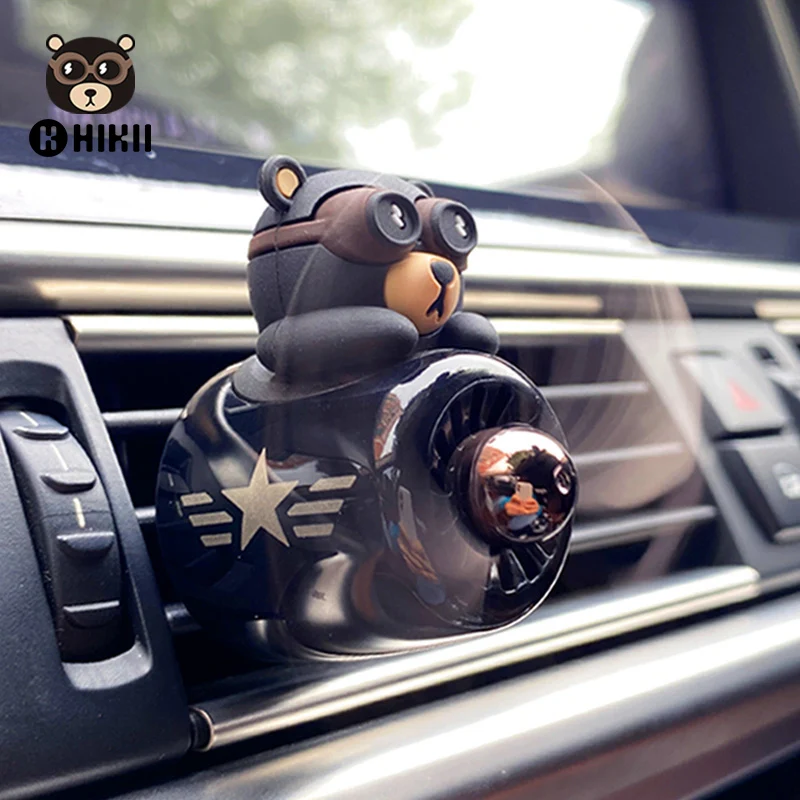 Bear pilot car air freshener flavor dog vent perfume diffuser fragrance scent auto deroration acccessories aromatherapy auto 2
