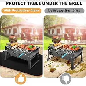 Outdoor Picnic Mat Barbecue Grill Protective Mat Fireproof Bbq Mat for Outdoor Tabletop Grill Waterproof Heat-resistant Barbecue