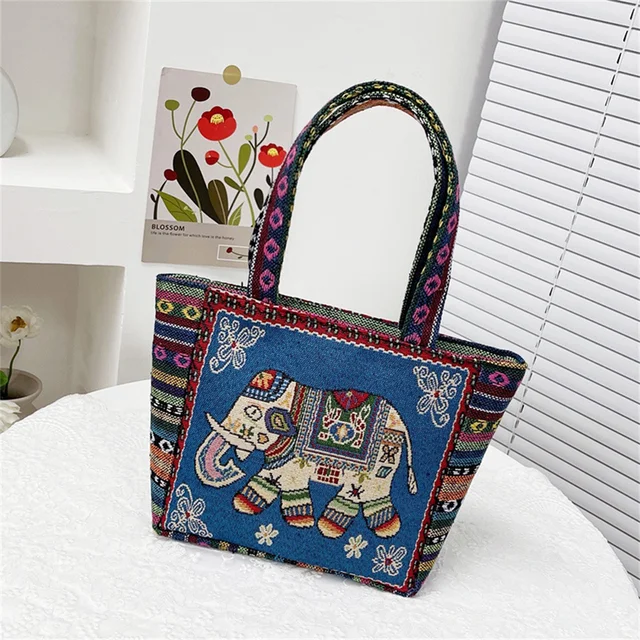 Women’s Embroidered Tote Bag – Retro Owl Print - Image 3