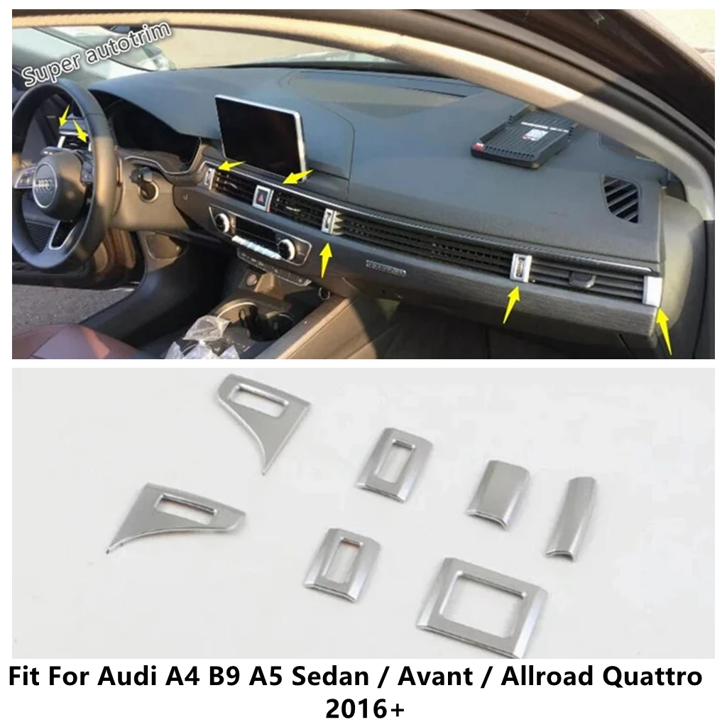 

Central Control AC Air Conditioning Vent Outlet Panel Cover Trim For Audi A4 B9 A5 Sedan / Avant / Allroad Quattro 2016 - 2020