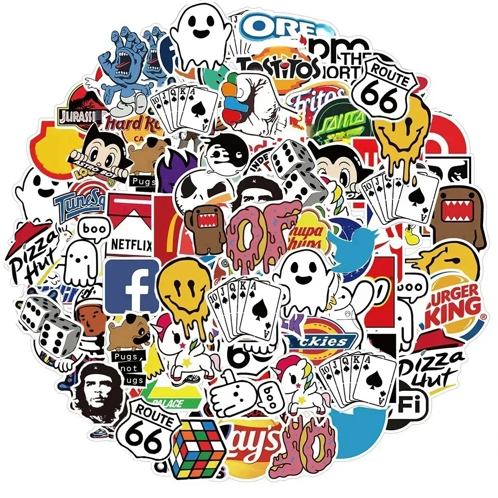 10/30/51/103Pcs Fashion Brand Stickers DIY Skateboard Laptop Luggage Bike Motorcycle Phone Car Sticker Decals Kids Toy decorative stickers decorative labels stickers custom stickers self adhesive stickers adhesive stickers cartoon stickers cartoon sticker paper stickers