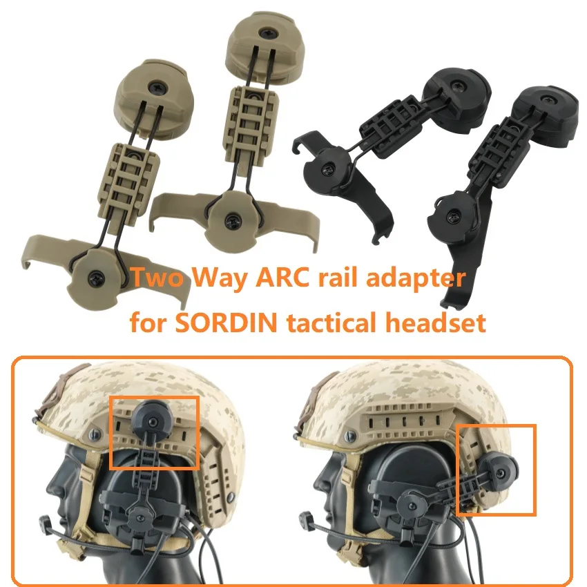 Active Hearing Protection Electronic Muffs Accessor ARC Rail Adapter for MSA SORDIN Tactical Headset Airsoft Shooting Headphones