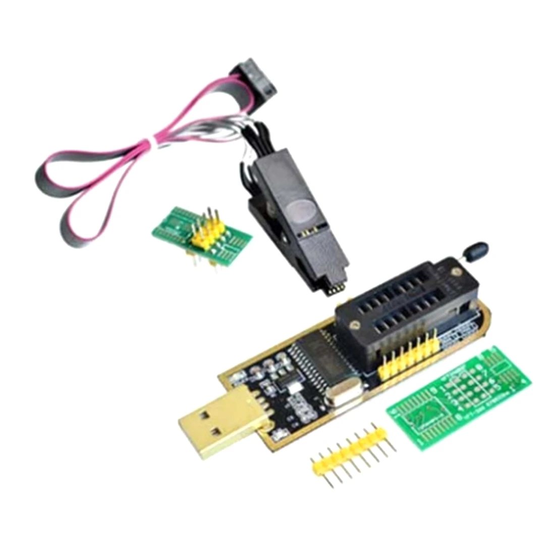 

USB-программатор CH341A 24 25 серия EEPROM, модуль программатора с флэш-BIOS + зажим SOIC8 SOP8 для проверки EEPROM 93CXX / 25CXX / 24CXX