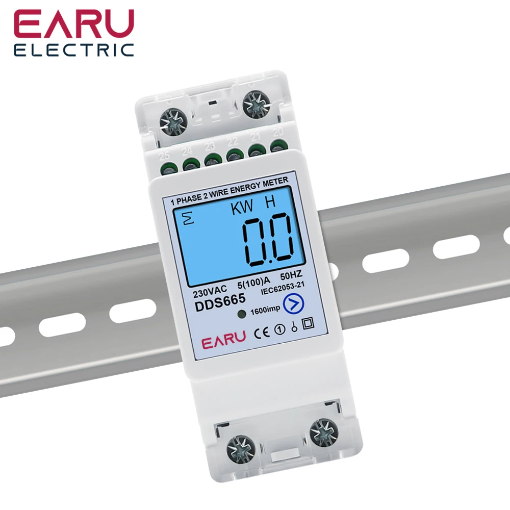 EARU 100A RS485 Einphasiger 2P Rücksetzbarer Bidirektionaler Solar-PV-Spannungs- und Leistungsmesser kWh Elektrischer Energiezähler mit Relais-Schalter – Detail 8