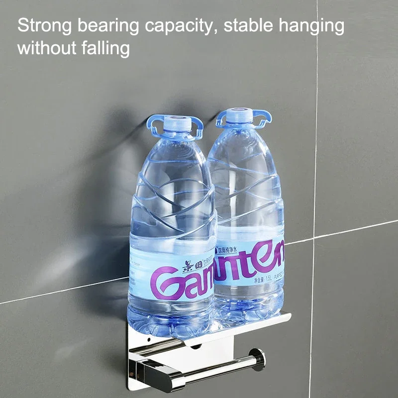 Stainless Steel Toilet Paper Roll Holders Shelf with Phone Storage Holder Tray for Bathroom Kitchen Easy To Install Accessories