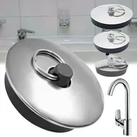 1 ชิ้นสแตนเลสสตีลปลั๊กห้องครัวอุปกรณ์ห้องน้ํายางท่อระบายน้ําน้ําใช้งานง่ายอ่างอาบน้ําหมวก 1