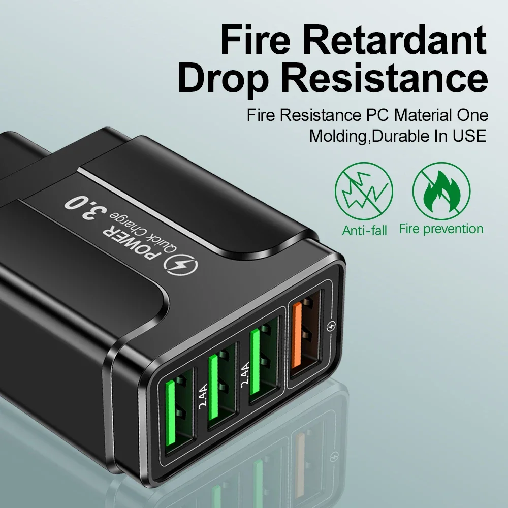 20W Multi ports USB Charger Fast Charging Charger For iPhone Samsung Galaxy S24 Ultra Xiaomi iPhone 16 15 Quick Charger Adapter