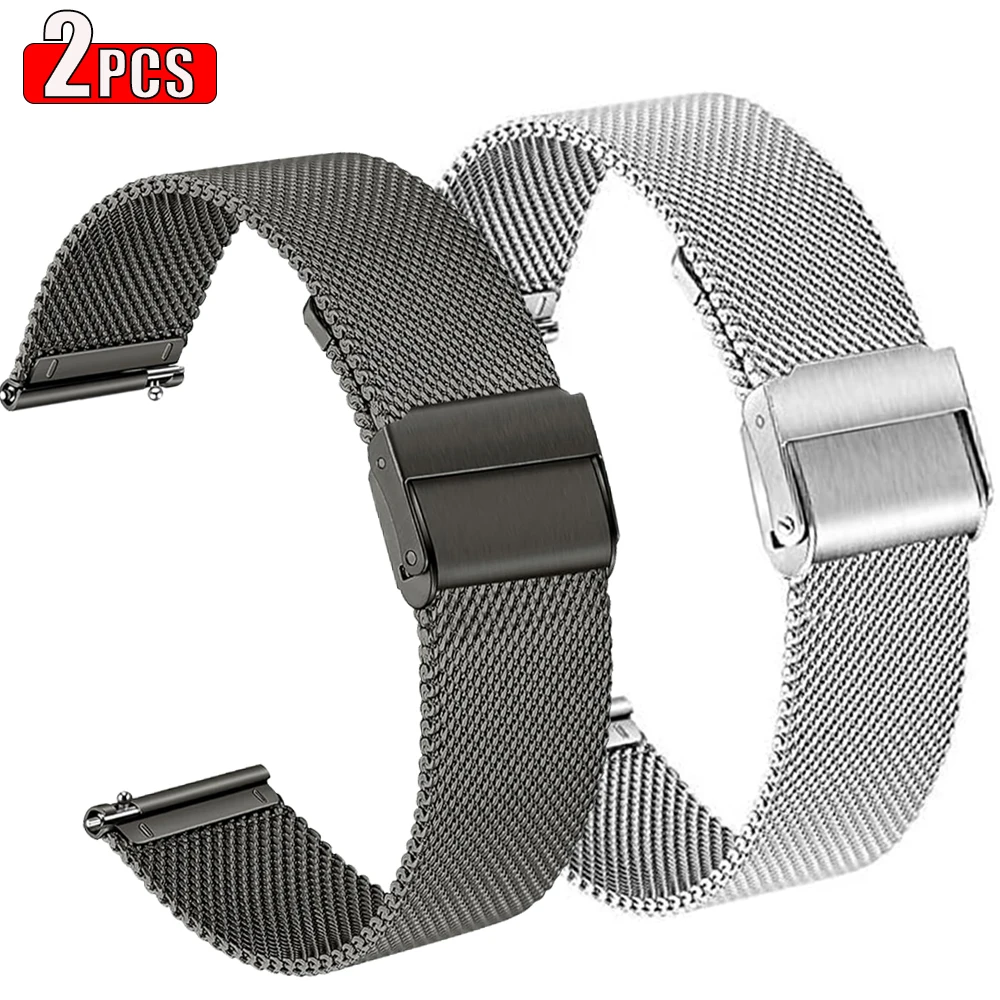 Elegant Milanese Mesh Loop Strap for Garmin Watches - 20mm/22mm Metal Band
