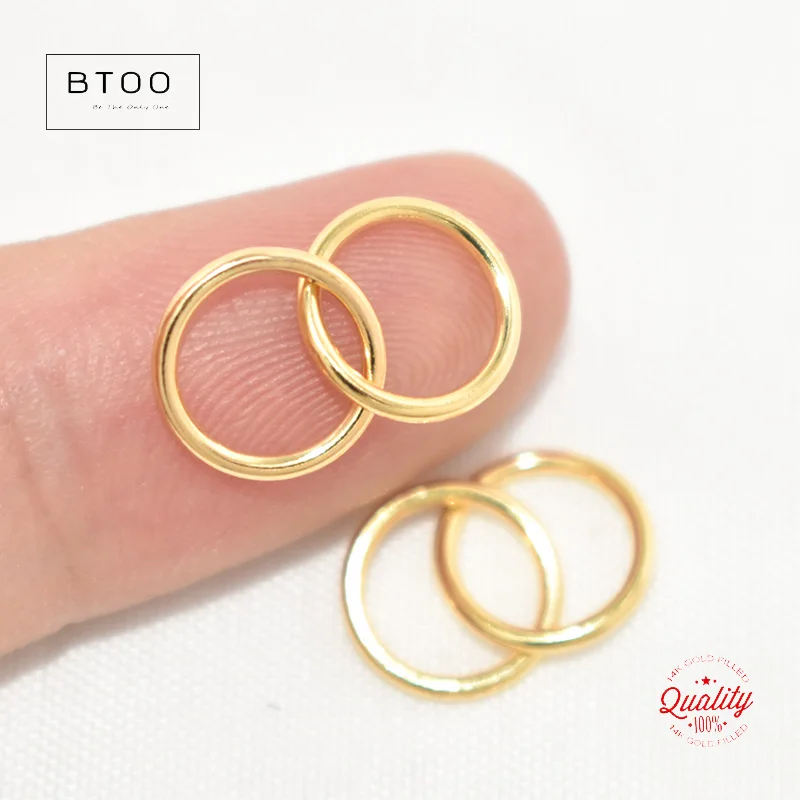 Real 14K Gold Filled Interlocking Rings 9MM 10MM For Making DIY Handmade Jewelry Findings Tarnish Resistant Jewelry Findings