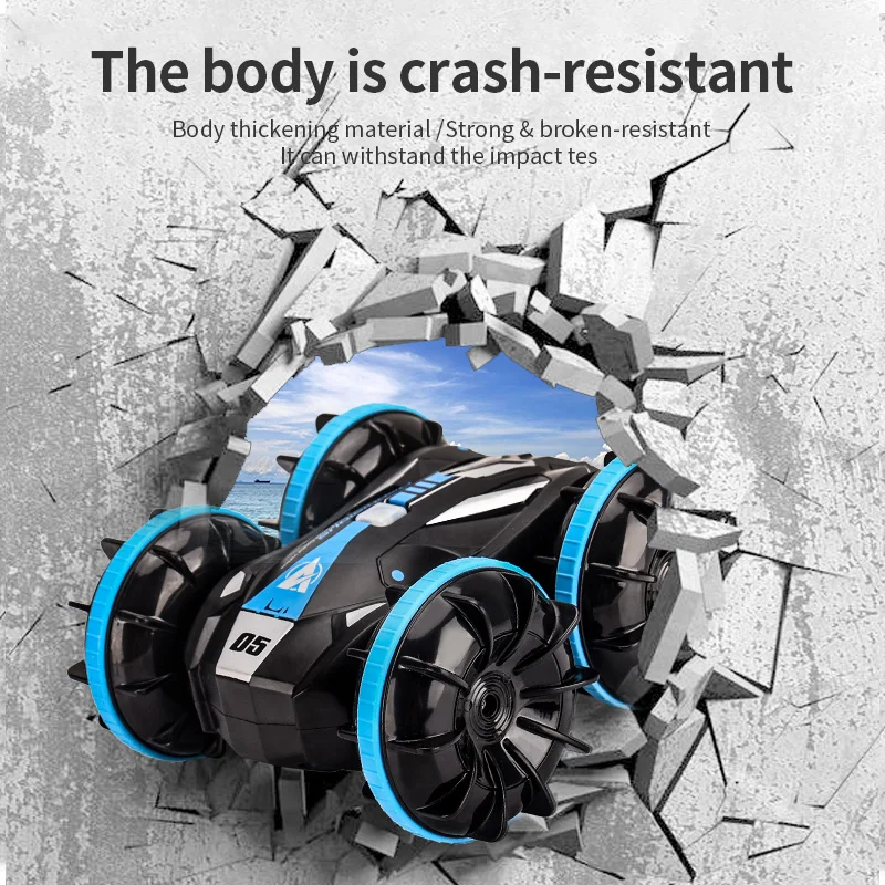 JJRC D616 RC Stunt Car 1/20 2.4GHz RC Car Water and Land Amphibious Remote Control Car Tank All-Terrain RTR Toy Gift for Kids 3