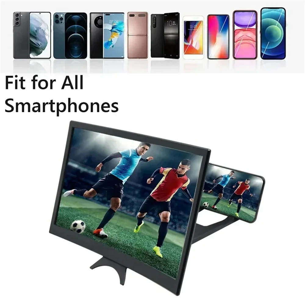 HD Phone Screen Amplifier with Holder 3D Large Magnifier Movie Video Amplifier Screen Smart Phone Magnifying Curved Screen