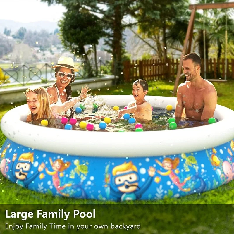 Inflatable Kids Swimming Pool Wading Pool for Toddlers Durable Swimming Summer Outdoor Round Kids Adult