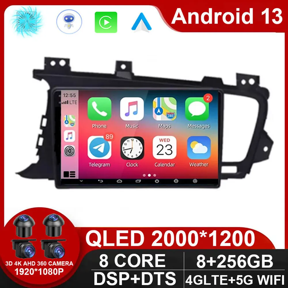 

Car Radio Android 13 Autoradio For KIA Optima K5 2013 - 2015 GPS Navi Multimedia Player Stereo QLED Carplay HU No 2 Din 2din DVD