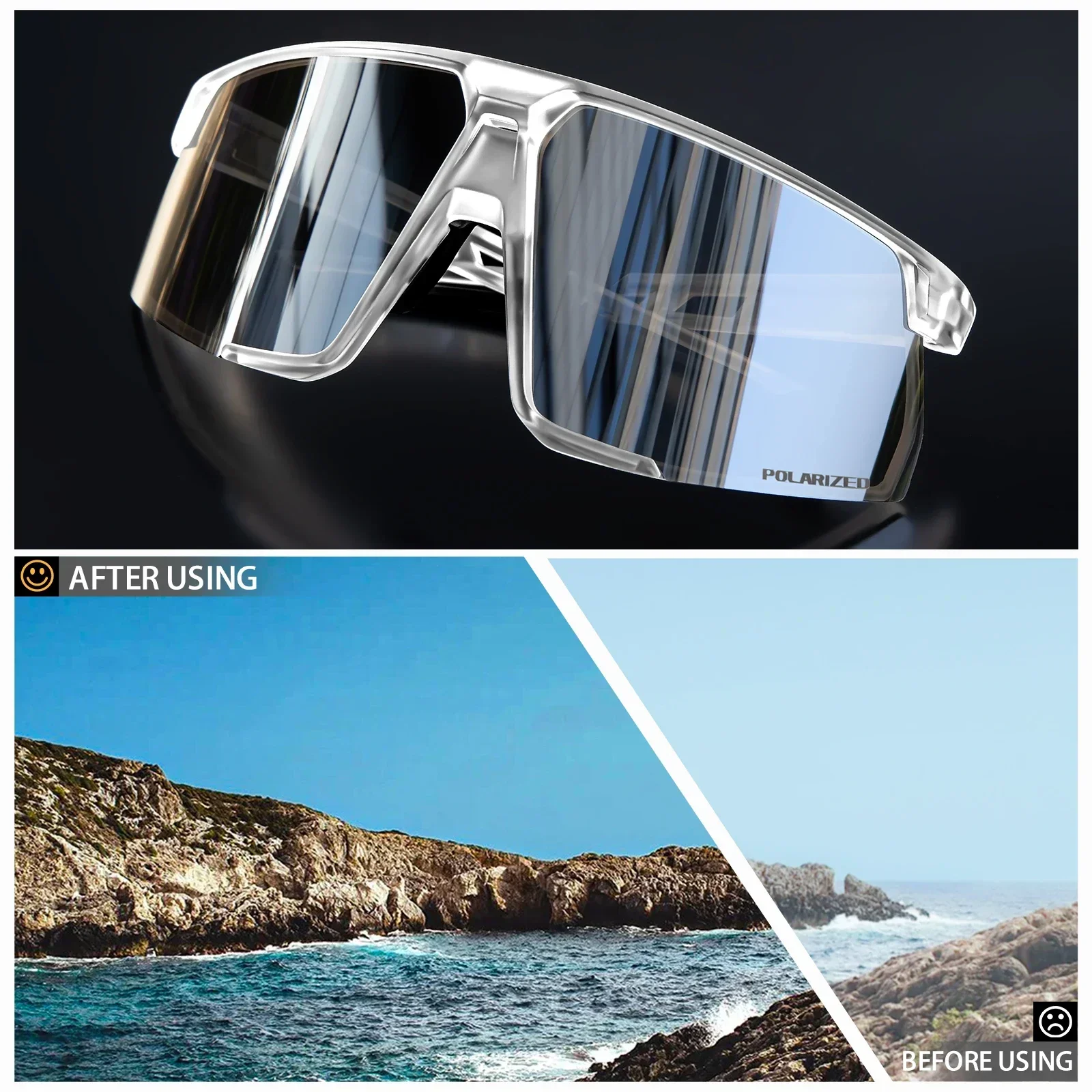 Kapvoe Cycling Polarized Sunglasses for Men Women Luxury Glasses Driving Cycling Golf Bike Glasses Fashion Shades Hiking Eyewear