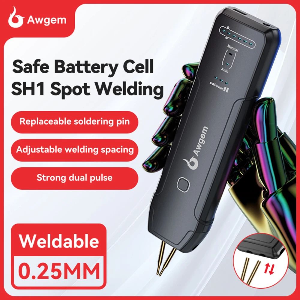 11/90 Gears Adjustable Handheld Spot Welding Machine 5V/2.1A 18650 Mobile Lithium Battery Dual Pulse Spot Welder Type-C Charing