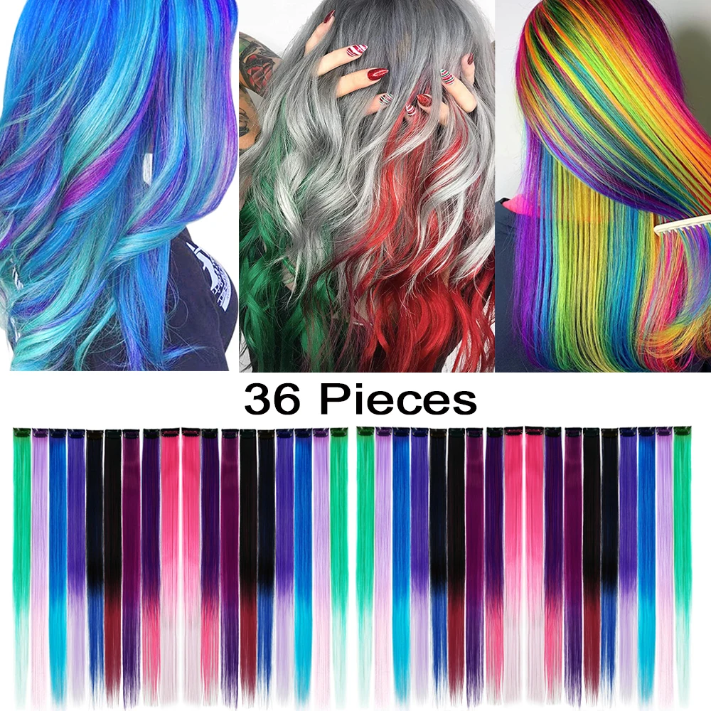 Előtérbe helyez Colorado csipesz -en haja kiterjesztések 22inch egyenesen Rainbow haja kiegészítők számára lányok csipesz ben haja Valaki Műtárgy  hairpieces