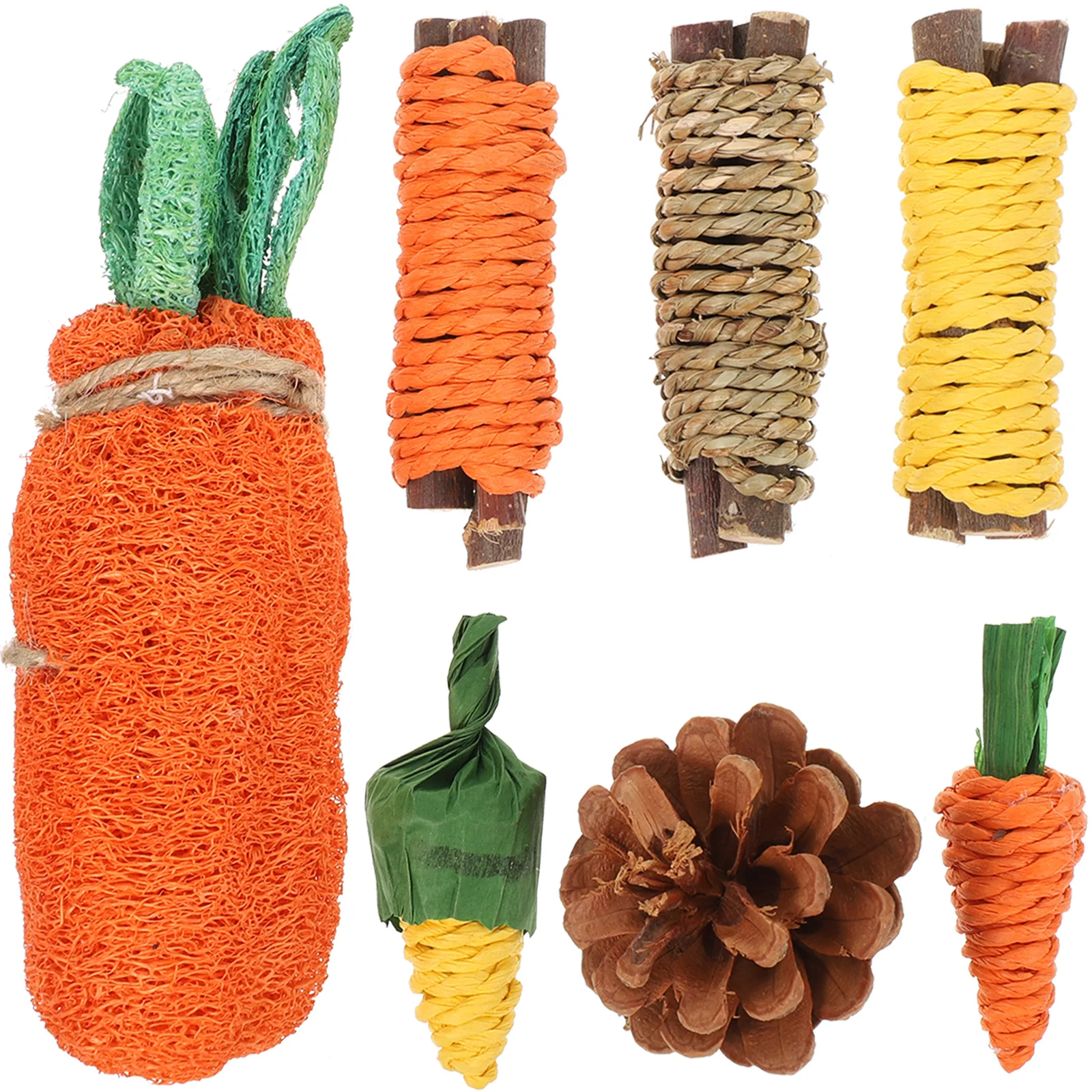 

7 Pcs Pet Chew Stick Rabbit Toys for Teeth Teething Guinea Pig Molar Oral Biting Playthings Wooden Dog